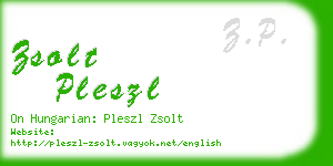 zsolt pleszl business card